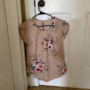 Tan and floral women’s top